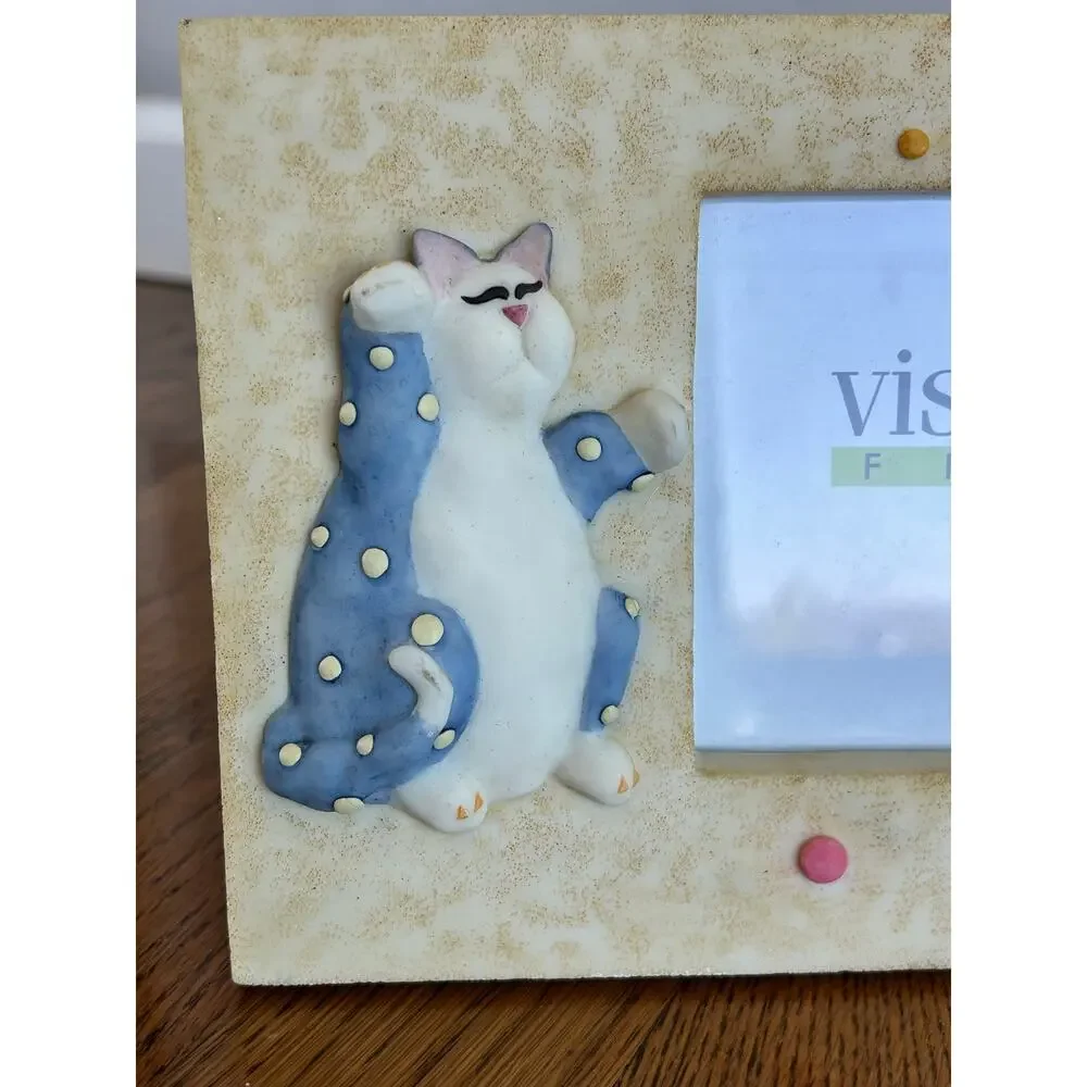 Vintage Cat Picture Frame Polka Dot Whimsical 6x4 Vision-ality Frames